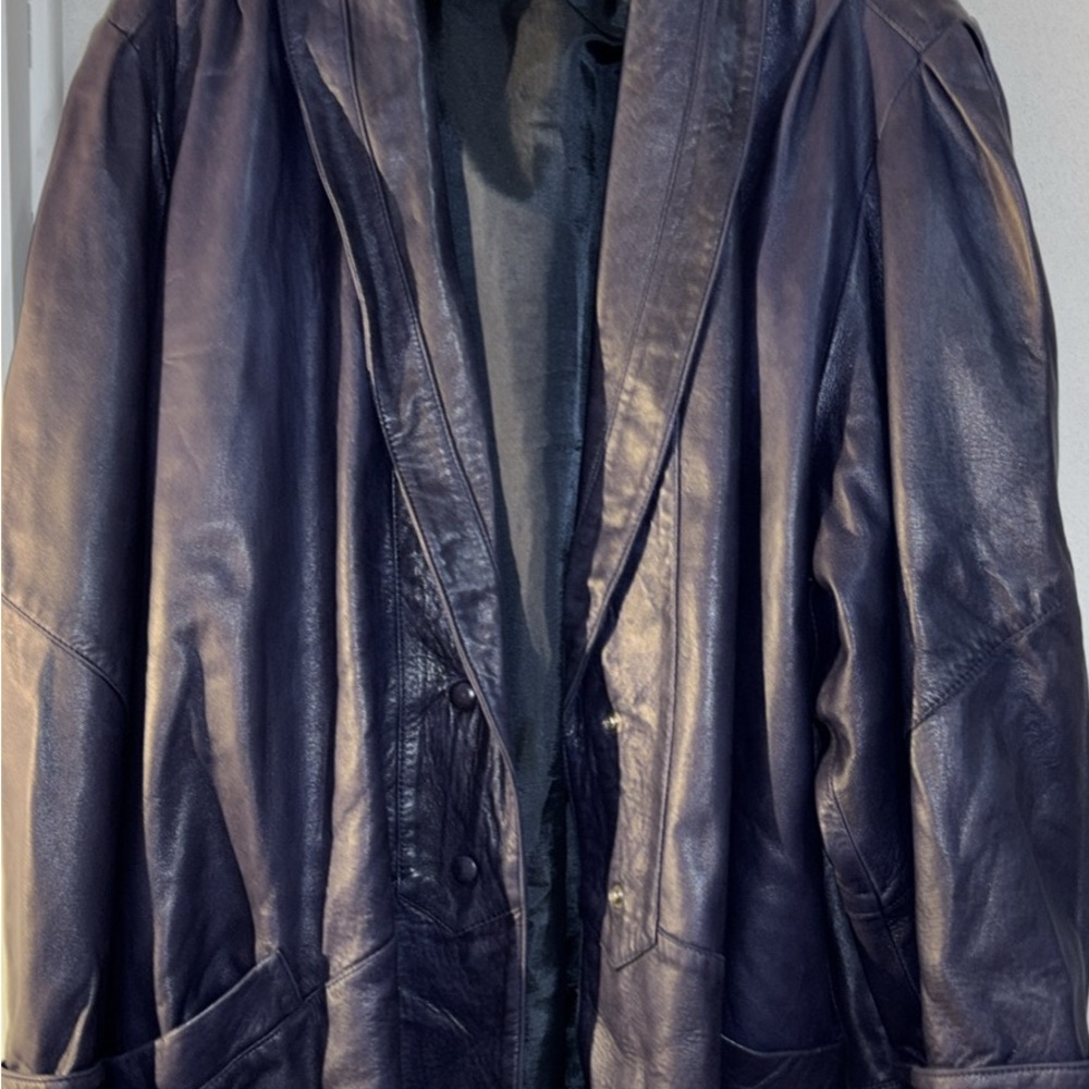 Women’s Blue Leather Jacket